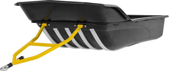 Сани волокуши с обвязкой, накладками и отбойником Тайга-2100 (2300x860x490) для снегохода, мотобуксировщика, рыбалки, охоты. Ширина дна 550. pitbikemarket.ru